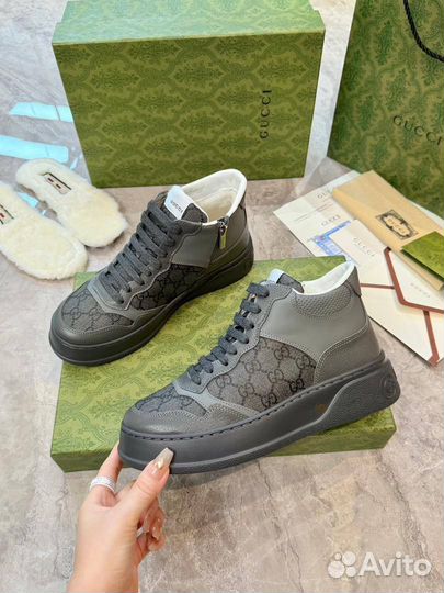 Кеды* высокие зима Gucci