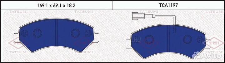 Tatsumi TCA1197 Колодки тормозные дисковые перед