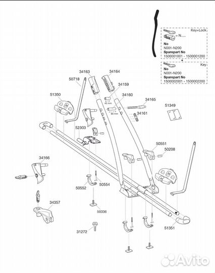 Т-болты Thule для велокреплений Proride 591 598