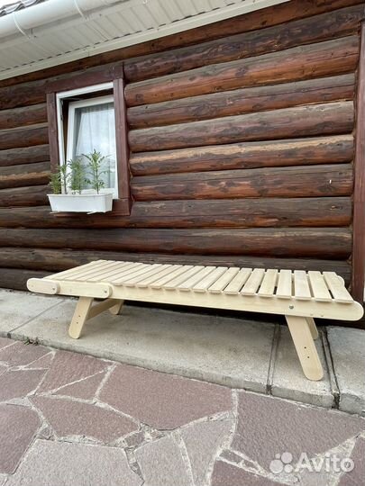 Шезлонг лежак деревянный