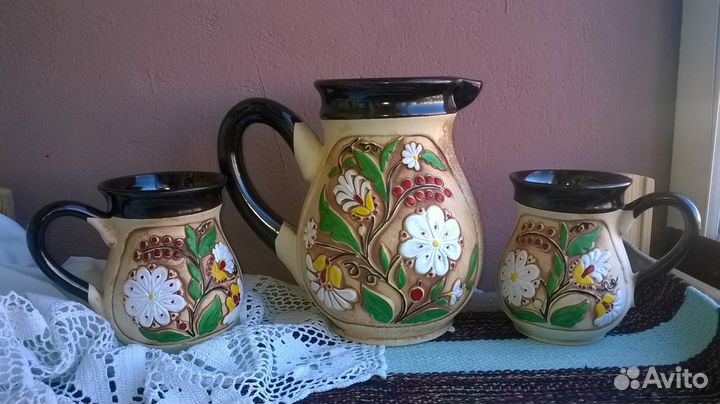Керамика ручной работы Набор кувшин кружки. Кружка