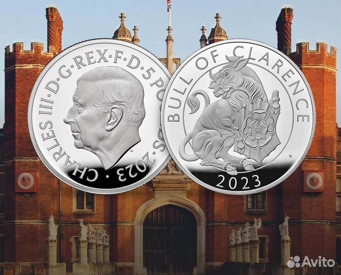 Великобритания 5 фунтов 2023 г. Бык Кларенса
