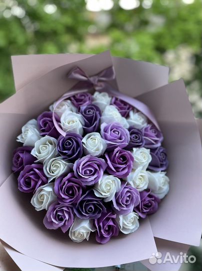 Мыльные розы 35 роз букеты
