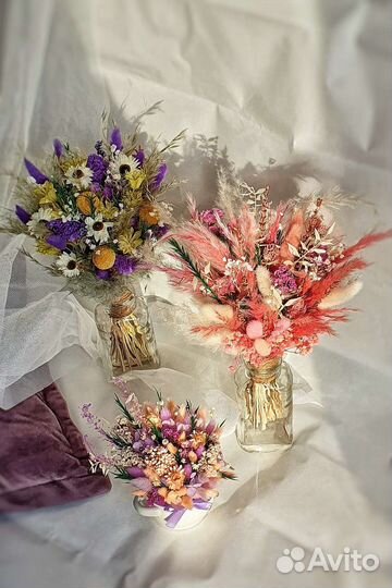 Букеты комплименты из стабилизированных цветов