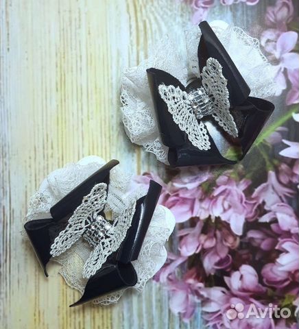 Бант заколка для волос ручной работы