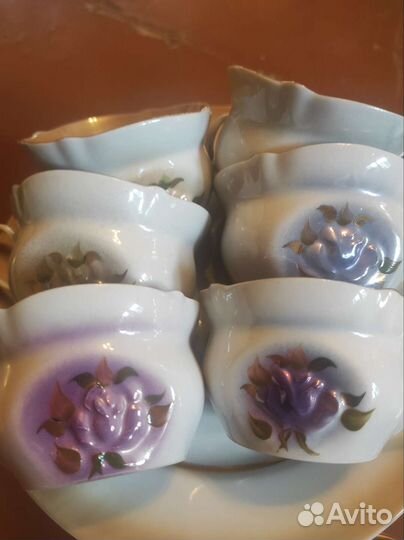 Чашки кофейные с блюдцами, 6 штук