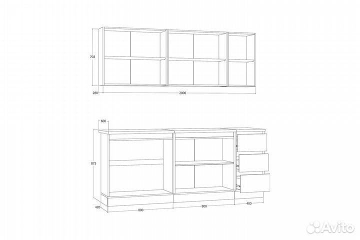 Кухня Хилтон Белая 2.0