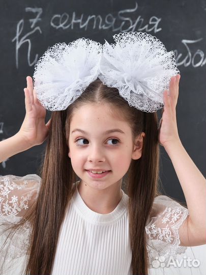 Банты белые для девочек в школу