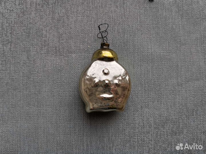 Советская елочная игрушка будильник СССР