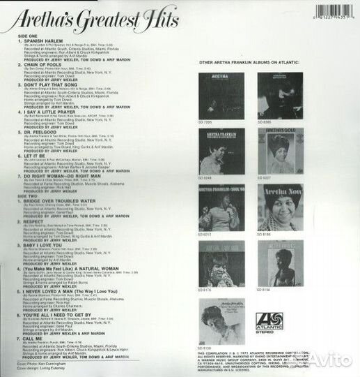 Винил Aretha Franklin – Aretha's Greatest Hits