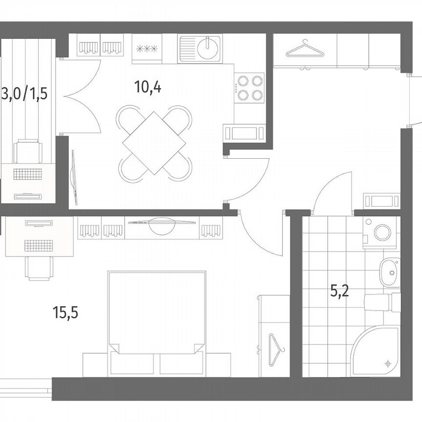 1-к. квартира, 40,8 м², 3/9 эт.