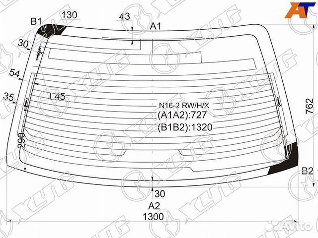 Стекло заднее Nissan Sunny N16
