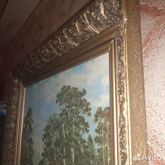 Картина большая с природой,и лошадью на водопое