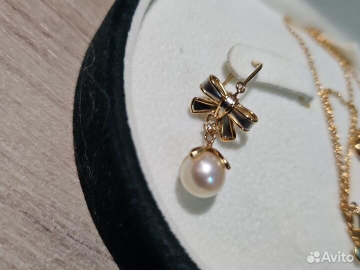 Комплект из японского золота с жемчугом
