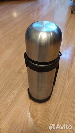 Термос металлический с кнопкой