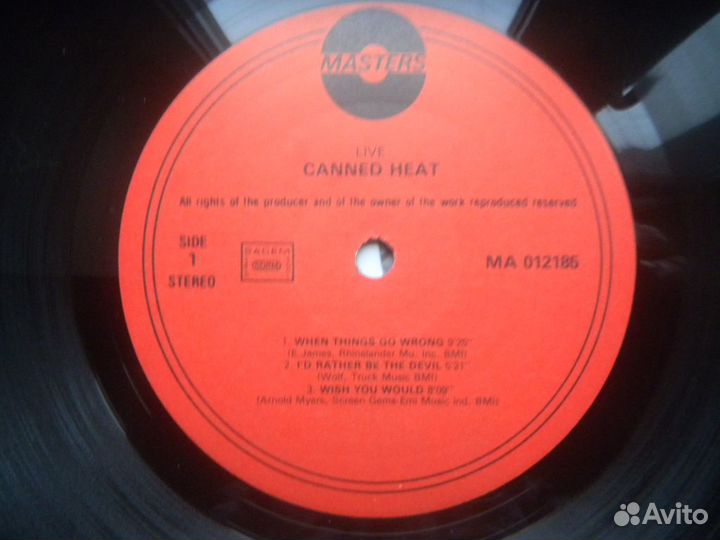 Canned Heat/Live Hol. Masters 93 N.Mint/EX+