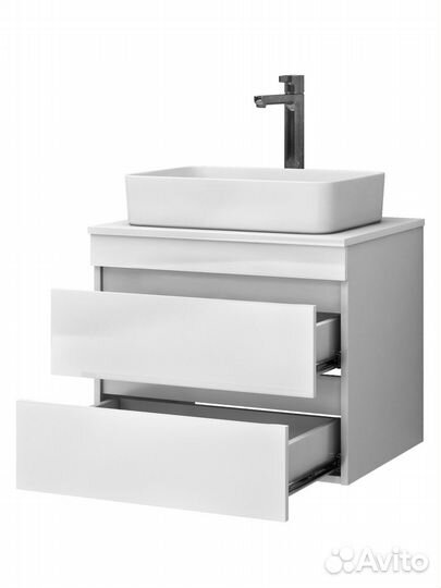 Тумба подвесная с накладной раковиной