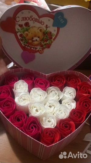 Подарок из мыльных роз