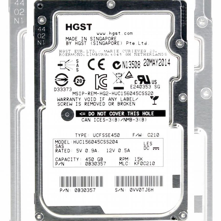 [0B30357] Жесткий Диск Hgst 0b30357 450gb 15000 Sas 2,5" Hdd