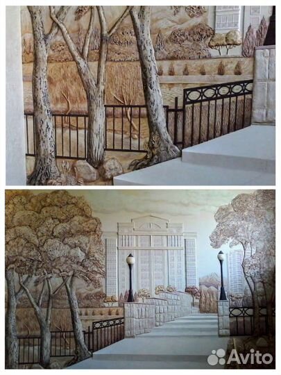 Барельеф, роспись