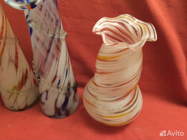Вазы гутное стекло СССР