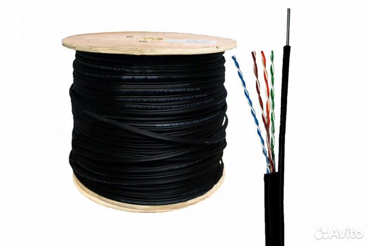 Кабель витая пара FTP outdoor cat.5e 4 pair с трос