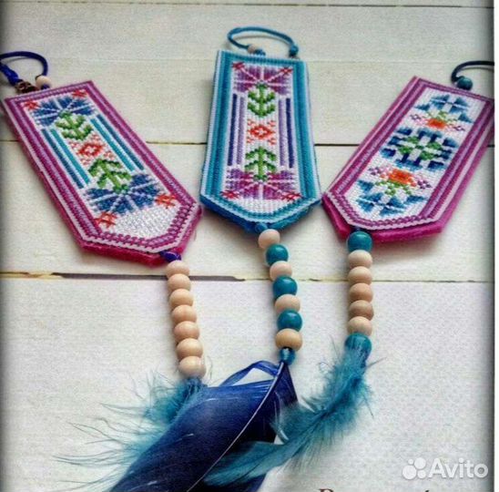 Закладка для книг, ручная вышивка