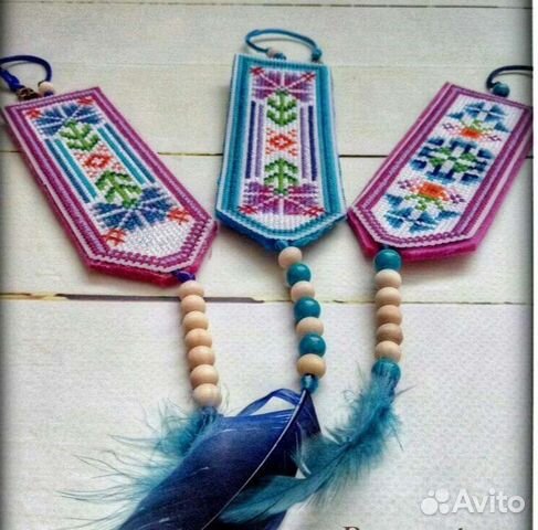 Закладка для книг, ручная вышивка
