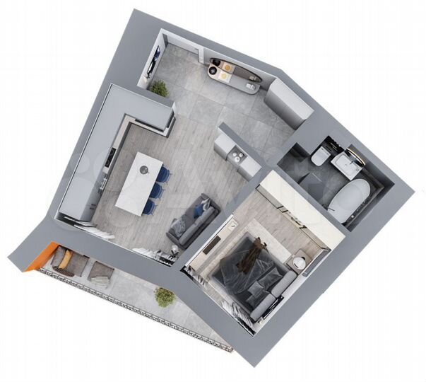 1-к. квартира, 44,9 м², 10/12 эт.