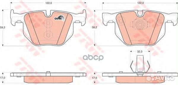 Колодки зад E70 34216761285 34216776937 GDB17