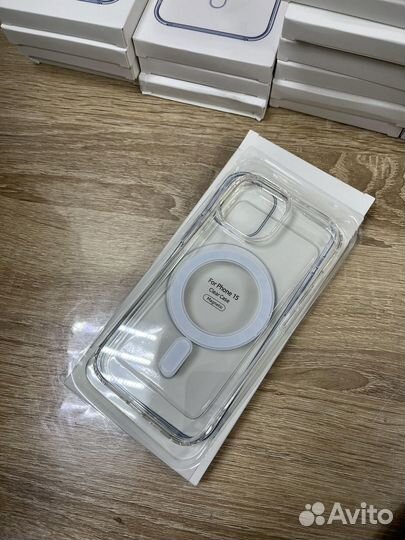 Прозрачный чехол MagSafe iPhone 15/15 Pro