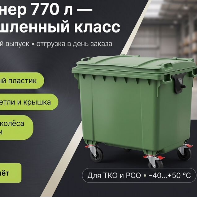 Мусорный пластиковый бак контейнер для тбо 770л