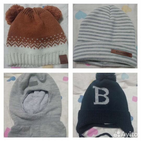 Шапки для мальчиков 6-12 мес