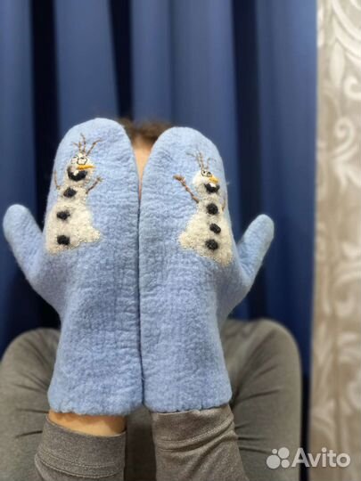 Варежки валяные