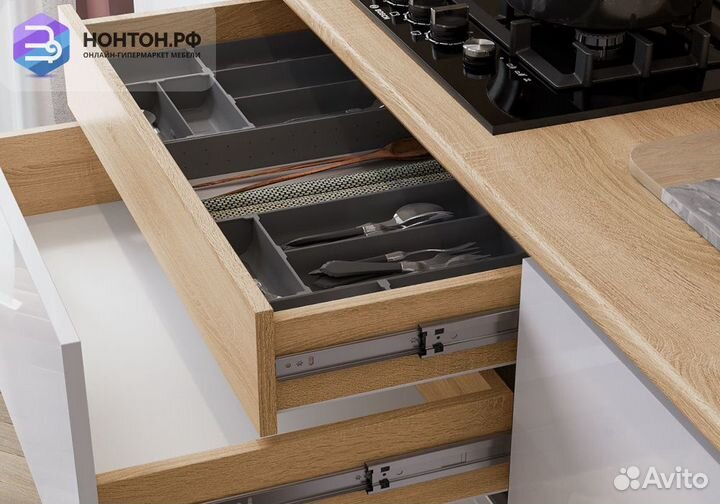 Кухня Карина №1 белый глянцевый / сонома