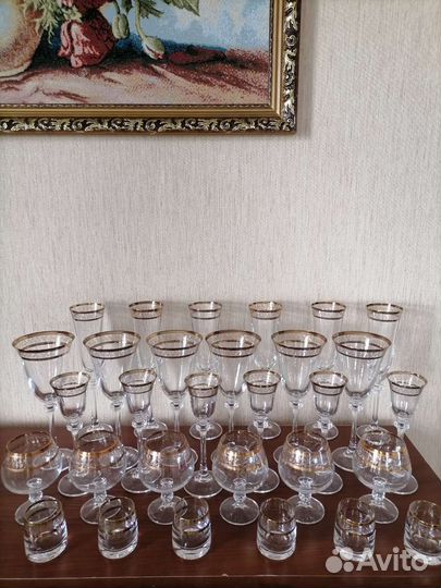 Хрустальные бокалы богемия