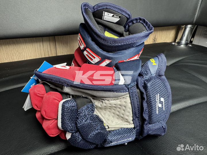 Хоккейные краги Bauer Supreme Mach Blue-Red