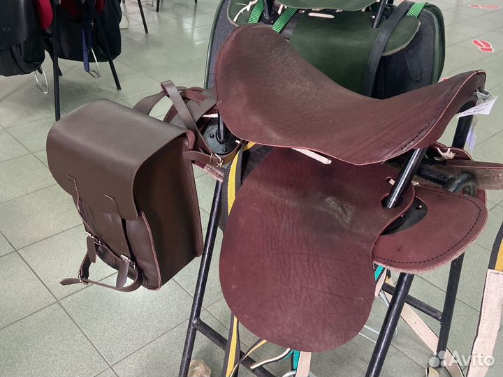 Сумка кожаная для седла