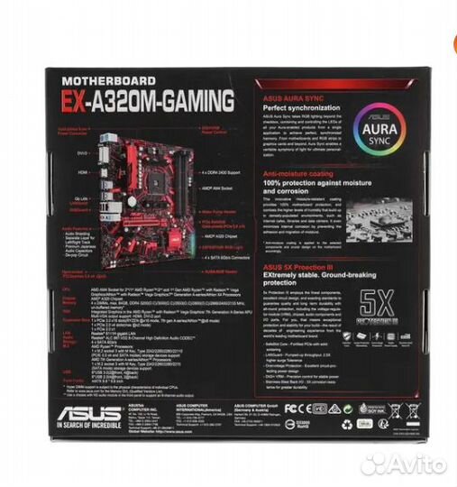Плата asus EX-A320M-gaming AM4