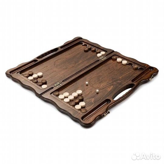 Нарды резные Цветок в тени 60 х 60 см бук Армения 62493