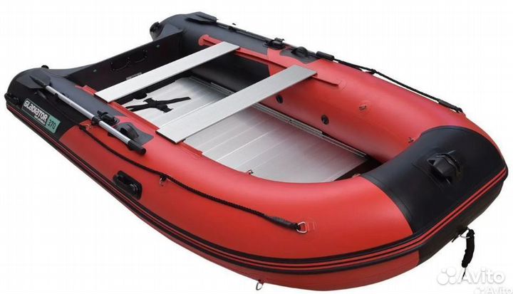 Лодка пвх Gladiator C370AL красно-черный