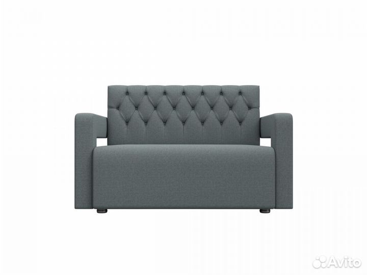 Диван кухонный прямой Рамос Люкс 2-х местный, рогожка, амур серый