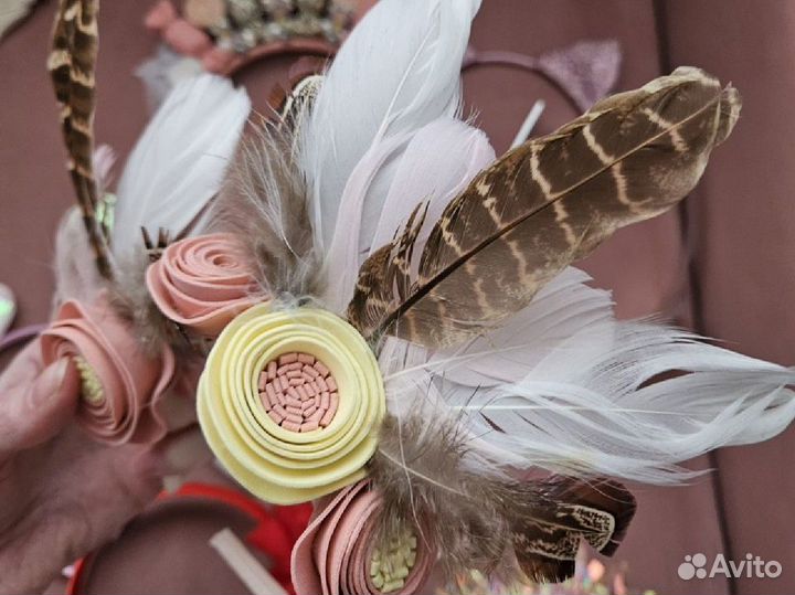 Ободок с цветами, повязка на голову