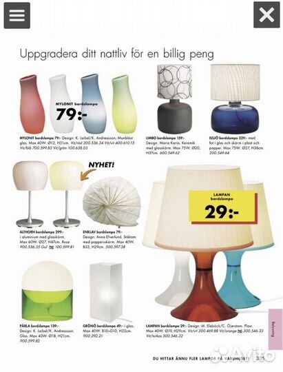 Винтажная настольная лампа IKEA