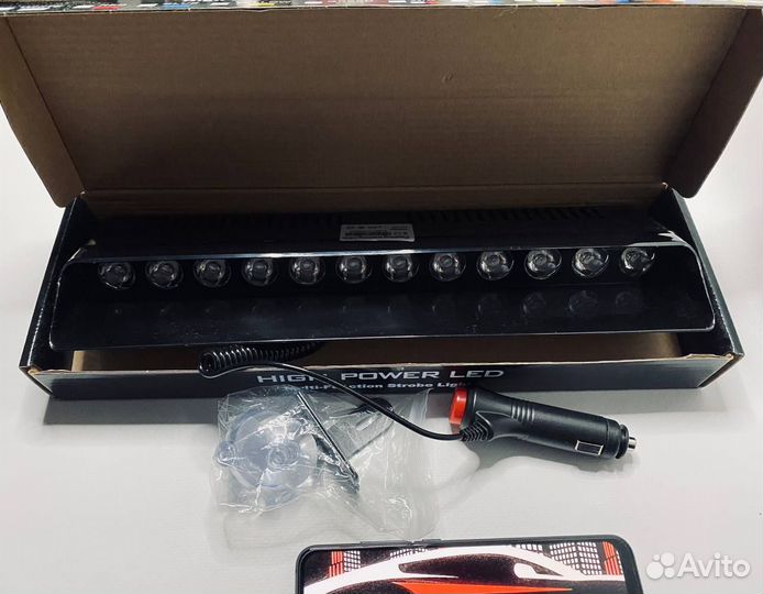 Стробоскоп под лобовое стекло S12 красно-синий