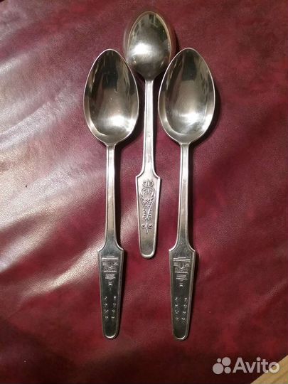 Набор ложек столовых 6 шт, мельхиор, серебрение