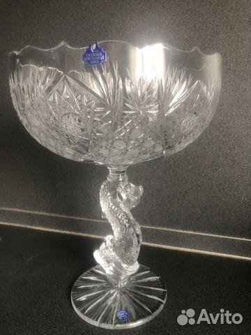 Ваза для фруктов Дракон Гусь хрусталь и блюдо