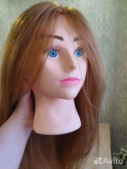 Голова для причёсок, натуральные волосы 40