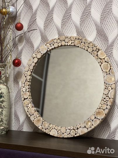 Зеркало круглое можжевельник