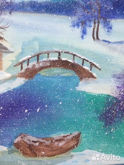 Картина зимний пейзаж